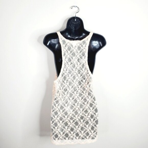 Vintage Y2K Fairy 2000s Lace Whimsigoth Lace Sheer Tank Top M - Picture 2 of 7